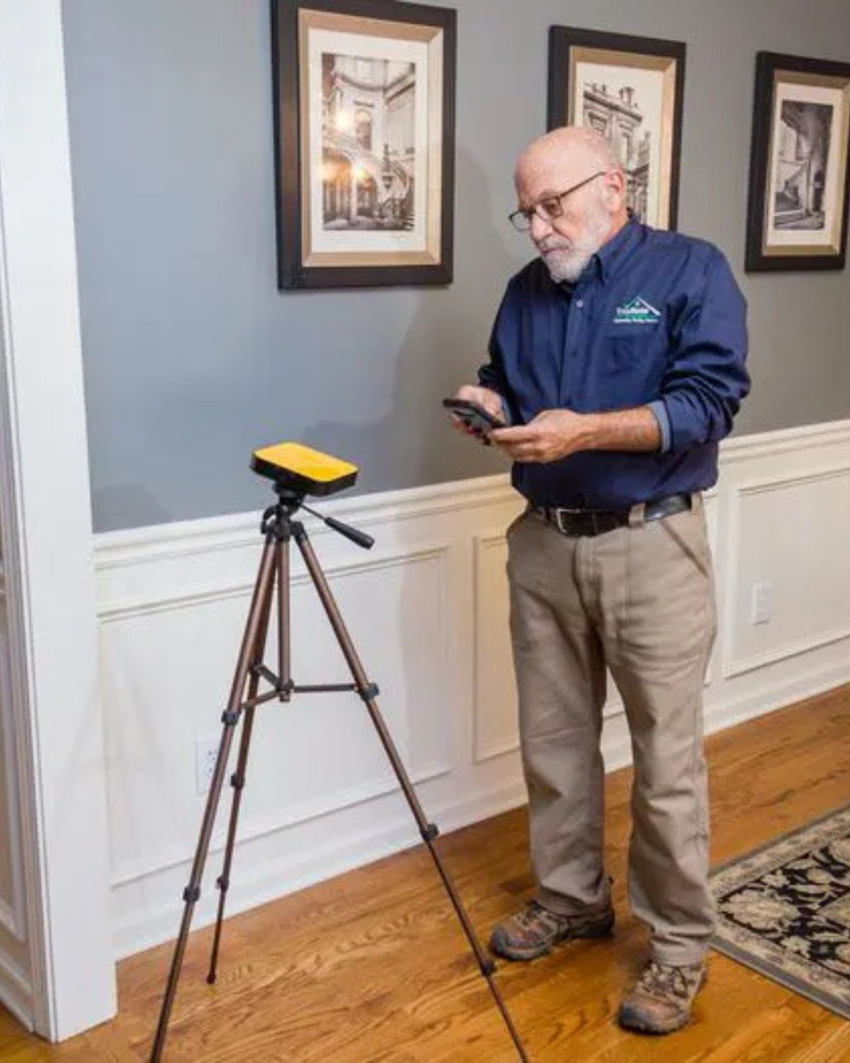 Corentium Pro radon monitor placed at lowest level